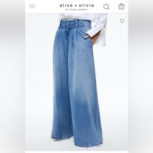 Alice + Olivia Blue Wide Leg Pants